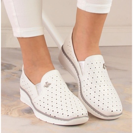 Chaussures compensées ajourées femme blanches Jezzi MR1840-12 3