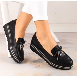 Chaussures compensées noires ajourées pour femme Jezzi RMR2268-2 1