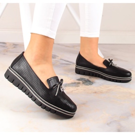 Chaussures compensées noires ajourées pour femme Jezzi RMR2268-2 le noir 2