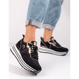 W. Potocki Baskets à lacets femme Potocki noir 1