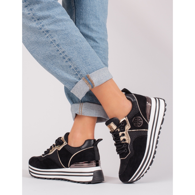 W. Potocki Baskets à lacets femme Potocki noir 2