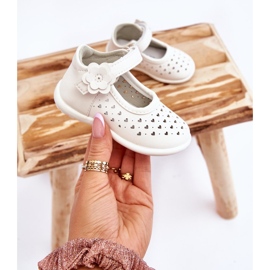 PA1 Ballerines enfant hautes ajourées à scratch Blanc Jianna blanche 5