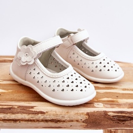 PA1 Ballerines enfant hautes ajourées à scratch Blanc Jianna blanche 6