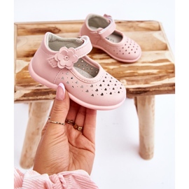 PA1 Ballerines enfant hautes ajourées à scratch rose Jianna 4