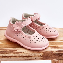 PA1 Ballerines enfant hautes ajourées à scratch rose Jianna 5