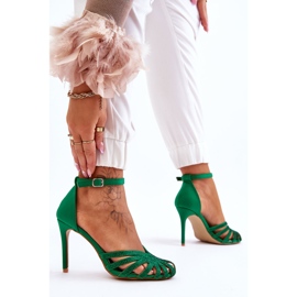 FS1 Talons hauts à la mode Jaylen Green avec strass vert 3