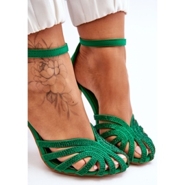 FS1 Talons hauts à la mode Jaylen Green avec strass vert 8
