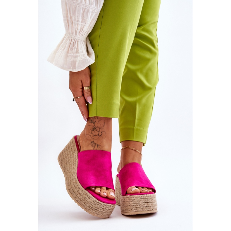 FS1 Tongs Compensées Et Plateformes Femme Fuchsia Ysabel rose 1