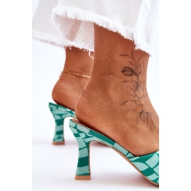 Talons hauts à la mode en imprimé Floria vert 6