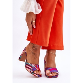 FS1 Chaussons Femme Talons Motifs Violet Adelise multicolore 2