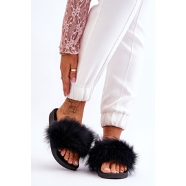 Chaussons Femme Caoutchouc Avec Fourrure Noir Lucrece le noir 1