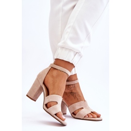 Sandales à talons hauts en daim beige Aubrey à la mode brun 2
