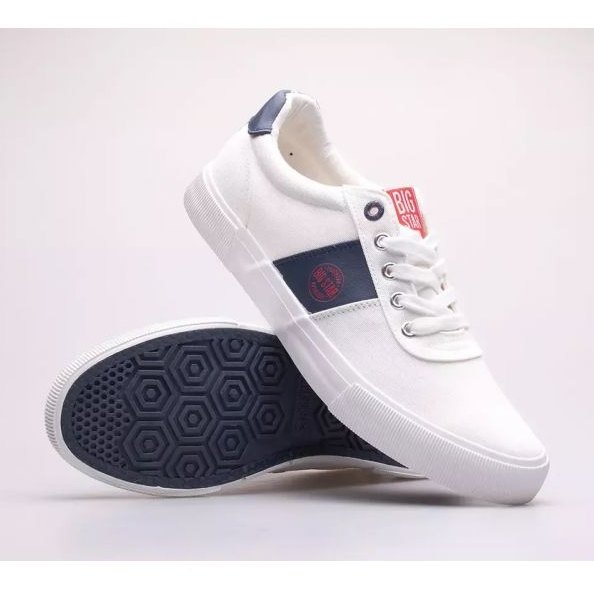 Chaussures Big Star M JJ174253 blanche bleu marin 1 Chaussures Big Star M JJ174253 blanche bleu marin 1