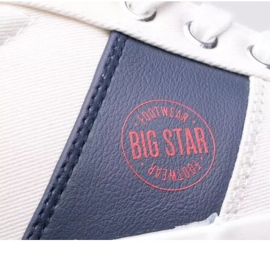 Chaussures Big Star M JJ174253 blanche bleu marin 4