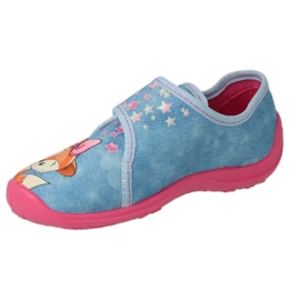Befado chaussons enfants avec Velcro 660X023 bleu et rose 3