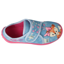Befado chaussons enfants avec Velcro 660X023 bleu et rose 2