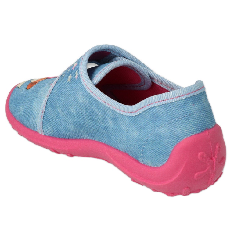 Befado chaussons enfants avec Velcro 660X023 bleu et rose 1