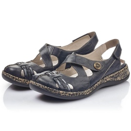 Sandales confortables velcro Rieker W 46377-14 bleu 1