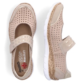 Chaussures d'été en cuir avec velcro Rieker W RKR582 beige 1