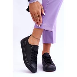 Baskets basses en cuir pour femmes Big Star KK274011 Noir le noir 2 Baskets basses en cuir pour femmes Big Star KK274011 Noir le noir 2