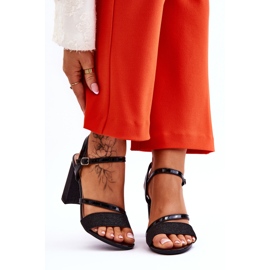 Vinceza Sandales à talons hauts Alicia noires brillantes le noir 1