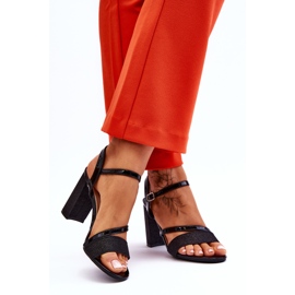 Vinceza Sandales à talons hauts Alicia noires brillantes le noir 2