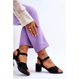 Vinceza Sandales en daim confortables sur un talon Bellamy noir le noir 4