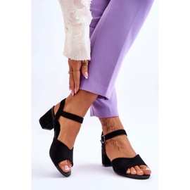 Vinceza Sandales en daim confortables sur un talon Bellamy noir le noir 3