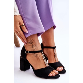 Vinceza Sandales à talons hauts Aniya en daim noir avec zircons cubiques le noir 7