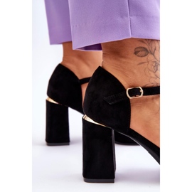 Vinceza Sandales à talons hauts Aniya en daim noir avec zircons cubiques le noir 5