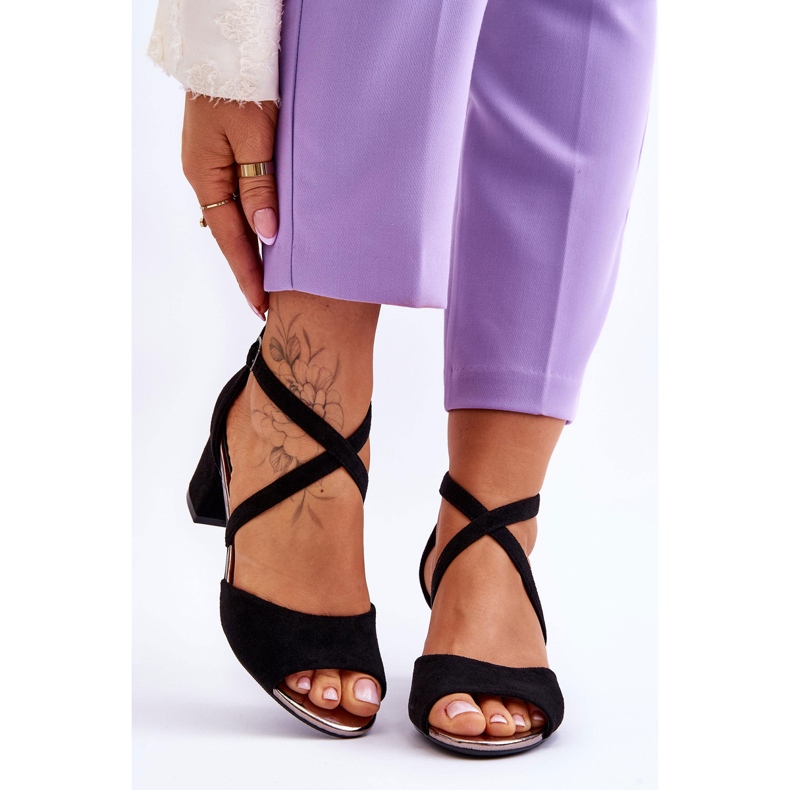 Vinceza Sandales à Talons Bas pour Femme Noir Quinn le noir 1