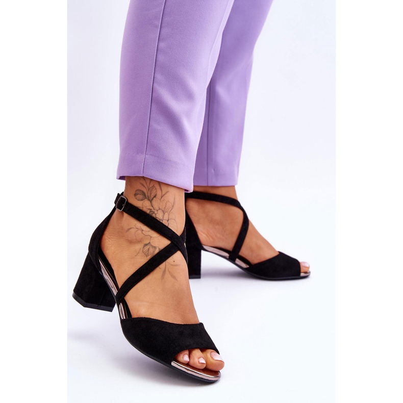 Vinceza Sandales à Talons Bas pour Femme Noir Quinn 2