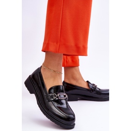 S.Barski Mocassins Mocassins Laqués à Décor Maura Noir 2