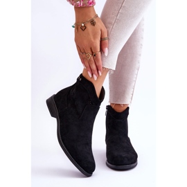 S.Barski Bottes à talon plat en daim pour femmes Black Liana noir 1