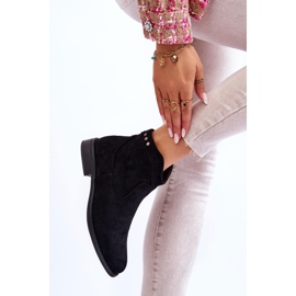 S.Barski Bottes à talon plat en daim pour femmes Black Liana le noir 4