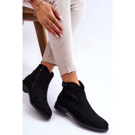 S.Barski Bottes à talon plat en daim pour femmes Black Liana le noir 7