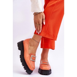 FILIPCZYK Mocassins Cuir Confortables Orange Agathe 2