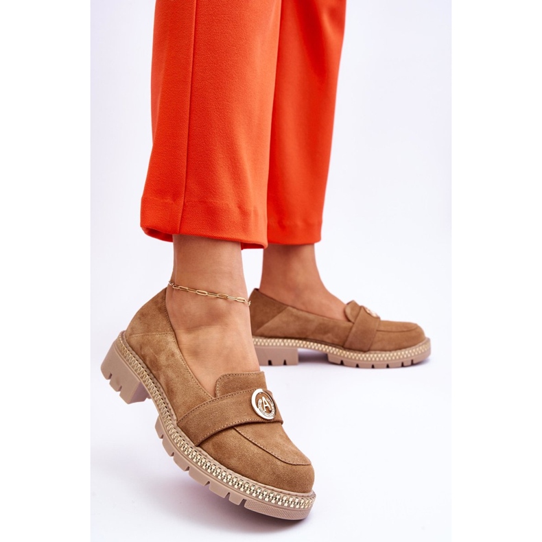 FILIPCZYK Elégants mocassins en daim beige foncé Laverne 2