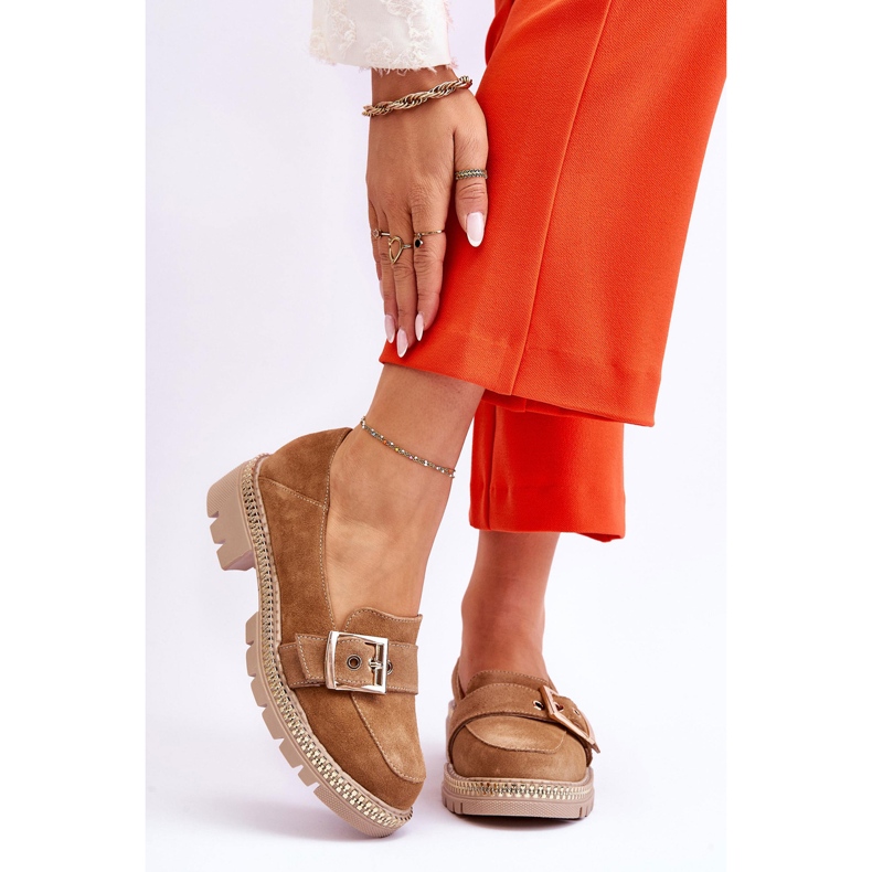 FILIPCZYK Mocassins en daim beige foncé à la mode Eloisa 1