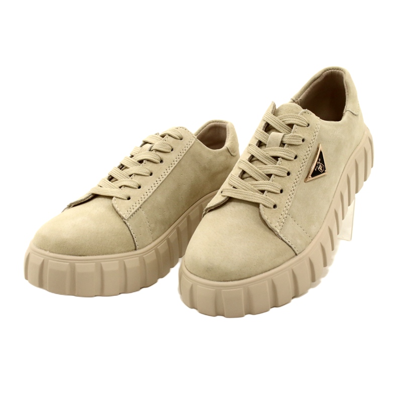 Baskets en cuir suédé Filippo DP4138 beige 3