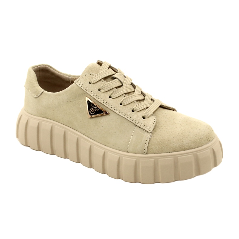 Baskets en cuir suédé Filippo DP4138 beige 1
