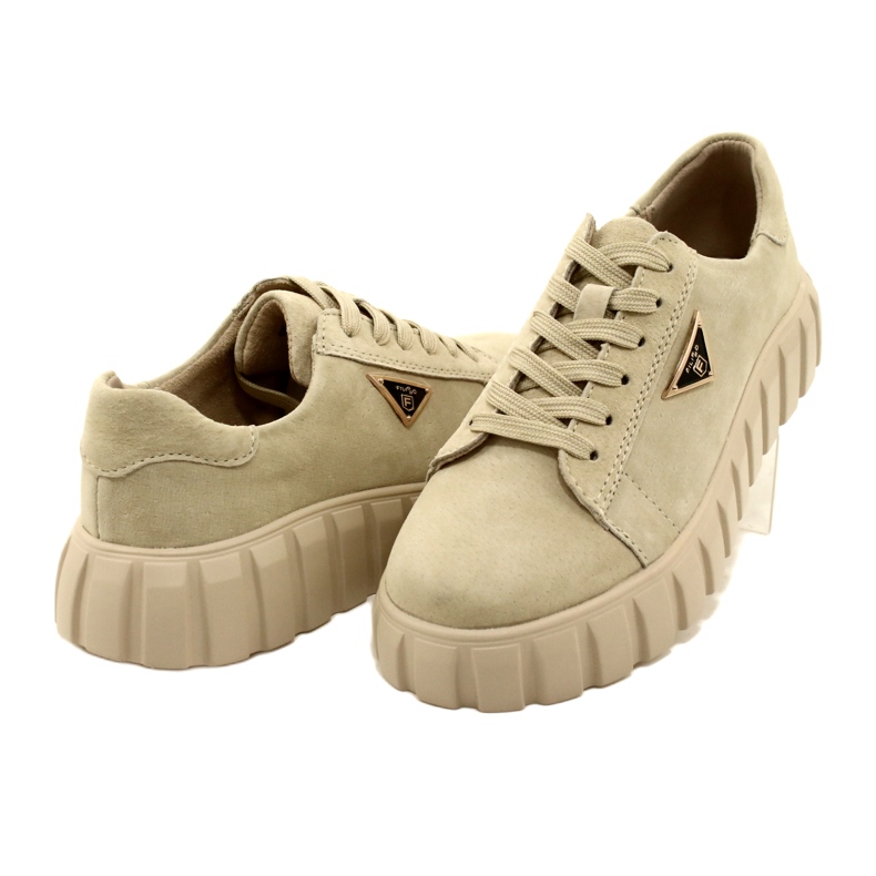 Baskets en cuir suédé Filippo DP4138 beige 4