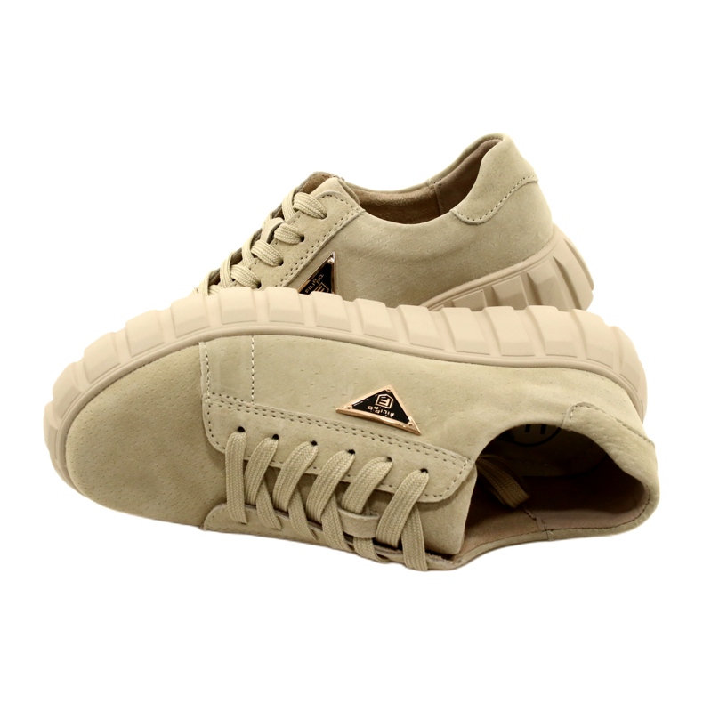 Baskets en cuir suédé Filippo DP4138 beige 5