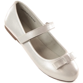 Ballerines première communion fille avec velcro argent eVento 4772 1