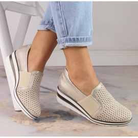 Chaussures compensées ajourées or femme Jezzi MR1738-17 d'or 1