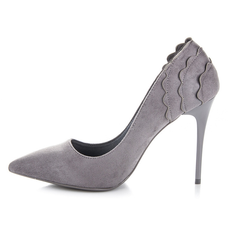 Seastar Talons hauts en daim avec volant gris 1