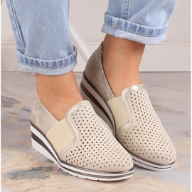 Chaussures compensées ajourées or femme Jezzi MR1738-17 d'or 3