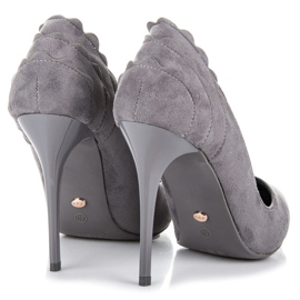 Seastar Talons hauts en daim avec volant gris 2