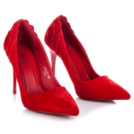 Seastar Talons hauts en daim avec volant rouge 3