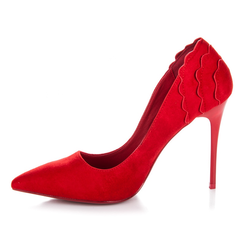 Seastar Talons hauts en daim avec volant rouge 1